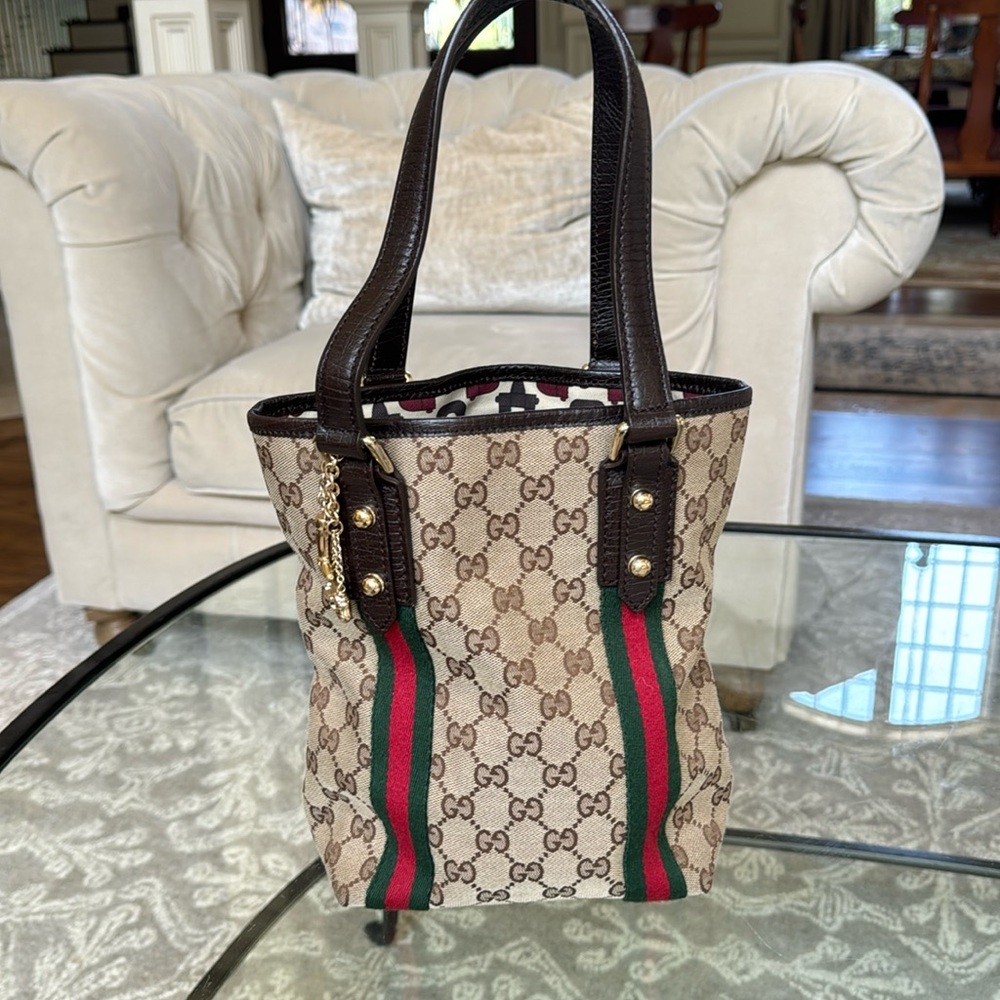 Authentic Gucci Monogram Canvas Tote Bag